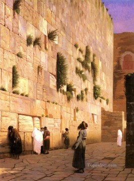 Árabe Painting - Muro de las Salomón Jerusalén Árabe Jean Leon Gerome